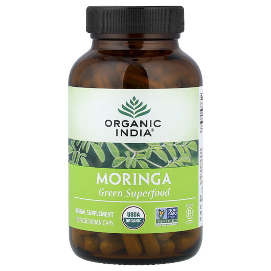 Основне фото товару Organic India, Moringa, Моринга, 180 капсул