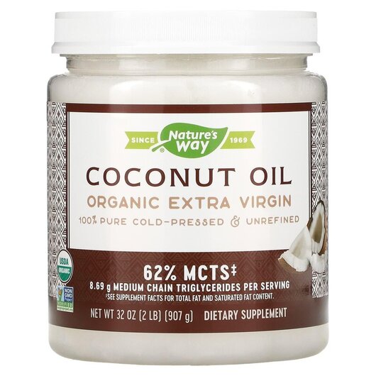 Основное фото товара Nature's Way, Кокосовое масло, Organic Coconut Oil Extra Vir
