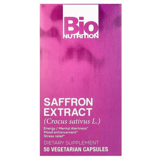Основне фото товару Bio Nutrition, Saffron Extract, Шафран, 50 капсул