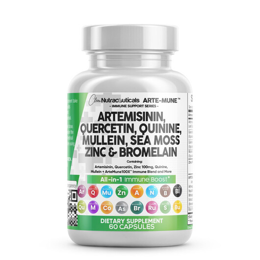 Основне фото товару Artemisinin Quercetin Zinc Mullein, Артемізинін, 60 капсул