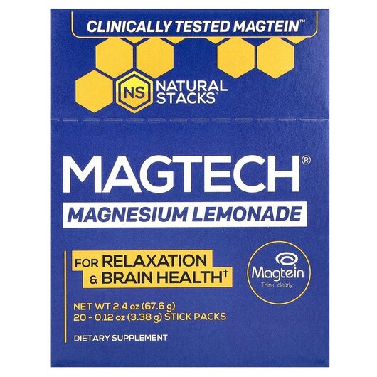 Основное фото товара MagTech Magnesium Drink Mix Lemonade 20 Stick Packs Основное фото товара MagTech Magnesium Drink Mix Lemonade 20 Stick Packs, Магний, 3.23