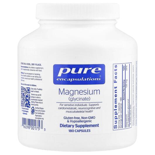 Основне фото товару Pure Encapsulations, Magnesium Glycinate, Гліцинат магнію, 180 ка