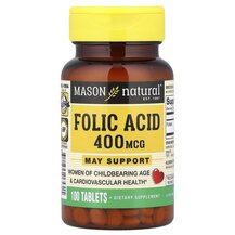 Вітамін B9 Фолієва кислота Folic Acid 400 mcg Mason Вітамін B9 Фолієва кислота Folic Acid 400 mcg Mason