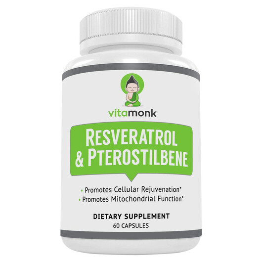 Основное фото товара Resveratrol 600 mg with Pterostilbene 60 mg Основное фото товара VitaMonk, Ресвератрол, Resveratrol 600 mg, 60 капсул