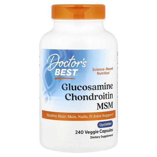 Основне фото товару Glucosamine Chondroitin MSM with OptiMSM Основне фото товару Glucosamine Chondroitin, Глюкозамін Хондроїтин з МСМ, 240 капсул