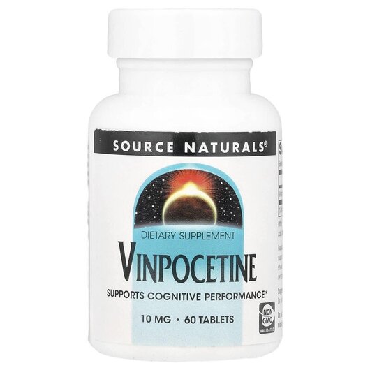 Основне фото товару Source Naturals, Vinpocetine 10 mg, Вінпоцетин, 60 таблеток