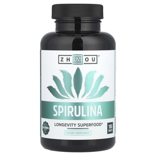Основное фото товара Spirulina Longevity Superfood Основное фото товара Zhou Nutrition, Спирулина, Spirulina Longevity Superfood, 180 кап