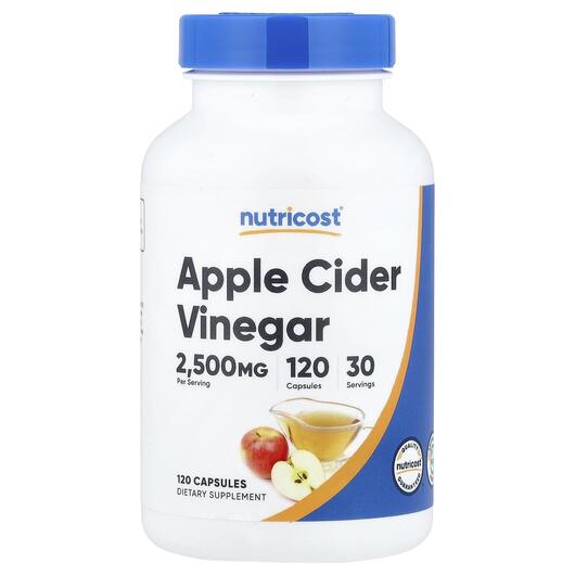 Основное фото товара Nutricost, Яблочный уксус, Apple Cider Vinegar, 120 капсул