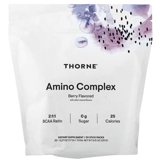 Основне фото товару Amino Complex Berry Основне фото товару Thorne, Amino Complex Berry, Амінокислоти, 30 шт