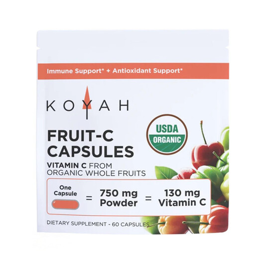 Основное фото товара Organic Fruit-C Capsules Основное фото товара Koyah, Витамин C, Organic Fruit-C Capsules, 60 капсул