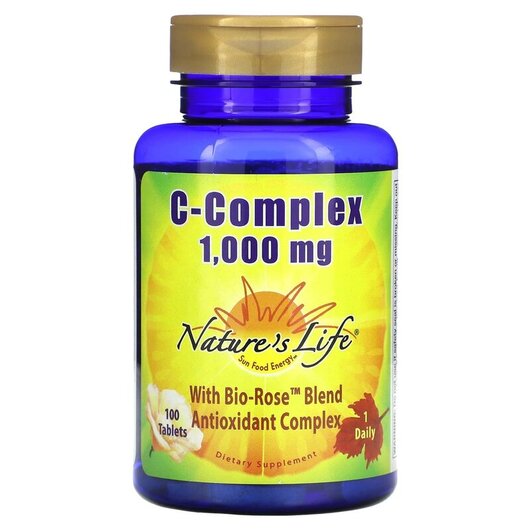 Основне фото товару Natures Life, C-Complex 1000 mg, Вітамін C, 100 таблеток