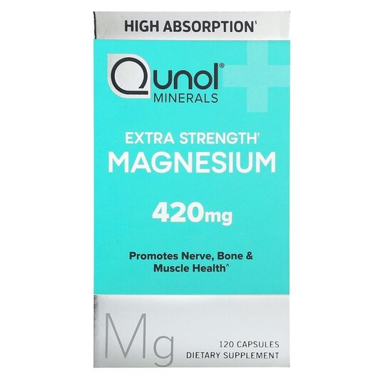 Основное фото товара Qunol, Магний, Magnesium Extra Strength 210 mg, 120 капсул