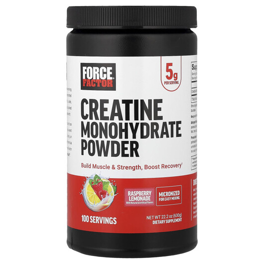 Основне фото товару Creatine Monohydrate Powder Raspberry Lemonade, Креатин, 630 г