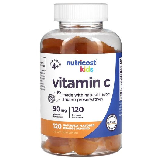 Основное фото товара Kids Vitamin C Ages 4+ Orange 90 mg Основное фото товара Витамин C, Kids Vitamin C Ages 4+ Orange 90 mg, 120 таблеток