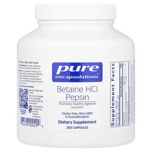 Betaine HCL Pepsin Бетаин гидрохлорид Pure Encapsulations