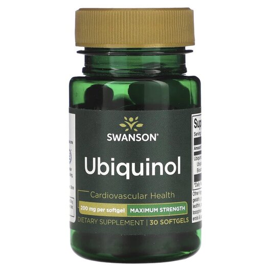 Основное фото товара Swanson, Убихинол, Ubiquinol Maximum Strength 200 mg, 30 капсул