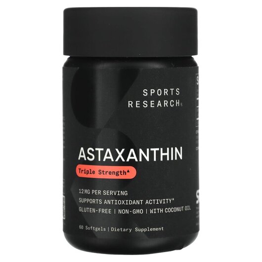 Основное фото товара Astaxanthin Triple Strength 12 mg Основное фото товара Sports Research, Астаксантин, Astaxanthin Triple Strength, 60 кап