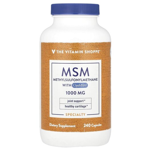 Основне фото товару MSM With OptiMSM 1000 mg Основне фото товару MSM With OptiMSM 1000 mg, Метилсульфонілметан МСМ, 240 капсул
