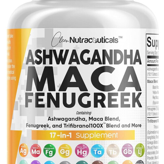 Основное фото товара Ashwagandha Maca Root Fenugreek Supplement with Tongkat Ali Ginseng - Assists with Stress Mood & Thyroid - Ashwagandha Capsules Fenugreek Caps - 1 Pack Основное фото товара Ashwagandha Maca Root Fenugreek Supplement with Tongkat, Ашваганд