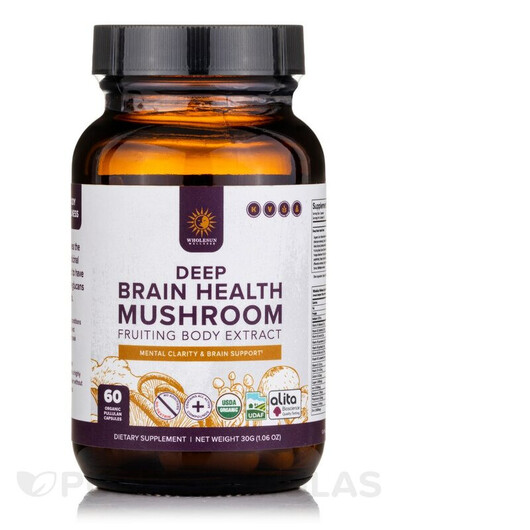 Основне фото товару Organic Deep Brain Health Mushroom Основне фото товару Organic Deep Brain Health Mushroom, Гриби, 60 капсул