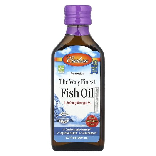 Основное фото товара Carlson, Рыбий жир Омега-3, The Very Finest Fish Oil, 200 мл