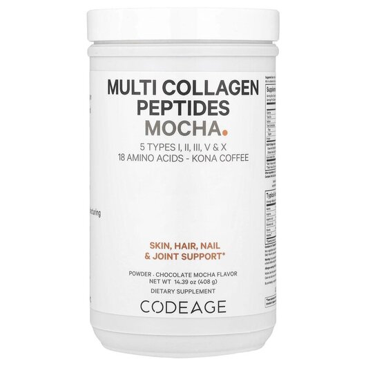 Основне фото товару Kona Coffee Multi Collagen Peptides Chocolate Mocha Основне фото товару Kona Coffee Multi Collagen Peptides, Колагенові пептиди, 408 г