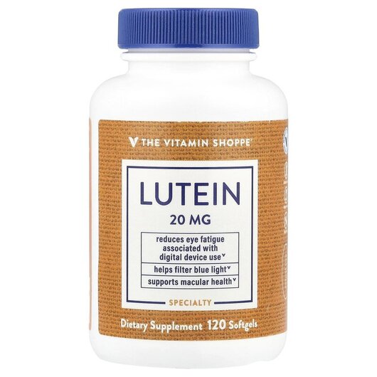 Основное фото товара Lutein 20 mg Основное фото товара TheVitaminShoppe, Лютеин, Lutein 20 mg, 120 капсул