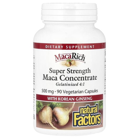 Основное фото товара Organic MacaRich Super Strength Power Maca with Ginseng 500 mg Основное фото товара Organic MacaRich Super Strength Power Maca with Ginseng, Мака, 90