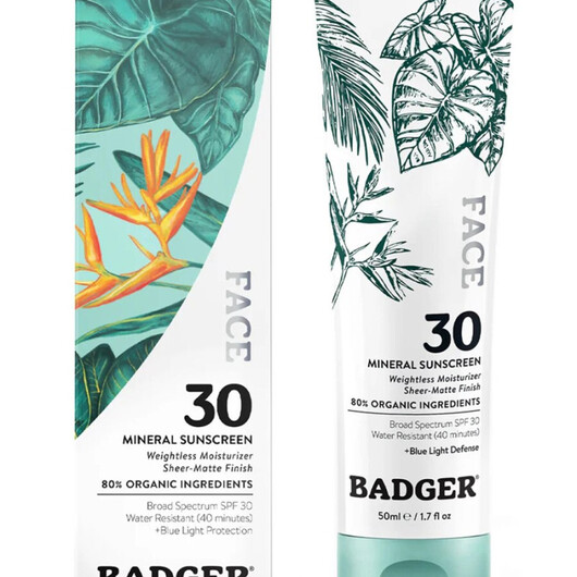 Основное фото товара Face Mineral Sunscreen - SPF Основное фото товара Badger, Солнцезащитное средство, Face Mineral Sunscreen - SPF, 50
