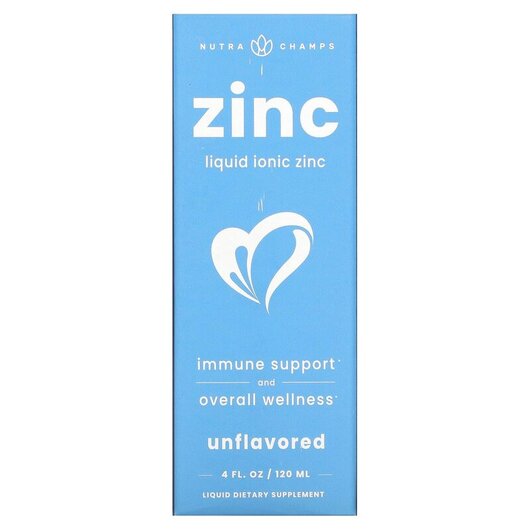 Основное фото товара Zinc Liquid Ionic Unflavored Основное фото товара NutraChamps, Цинк Жидкий, Zinc Liquid Ionic Unflavored, 120 мл