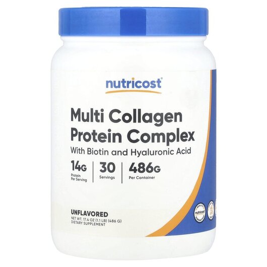 Основное фото товара Multi Collagen Protein Complex with Biotin and Hyaluronic Acid Unflavored Основное фото товара Multi Collagen Protein Complex with Biotin and Hyaluronic, Коллаг