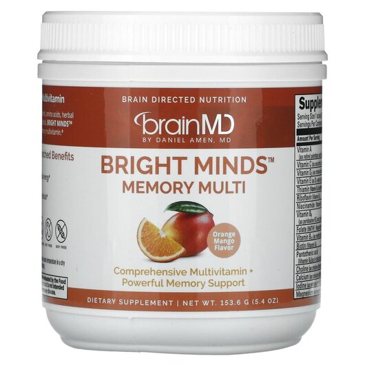 Основное фото товара Bright Minds Memory Multi Orange Mango Основное фото товара Мультивитамины, Bright Minds Memory Multi Orange Mango, 153.6 г