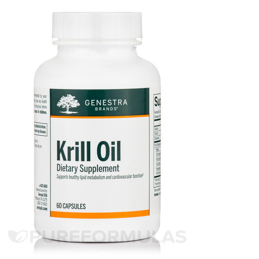 Основне фото товару Krill Oil Основне фото товару Genestra, Krill Oil, Олія Антарктичного Кріля, 60 капсул