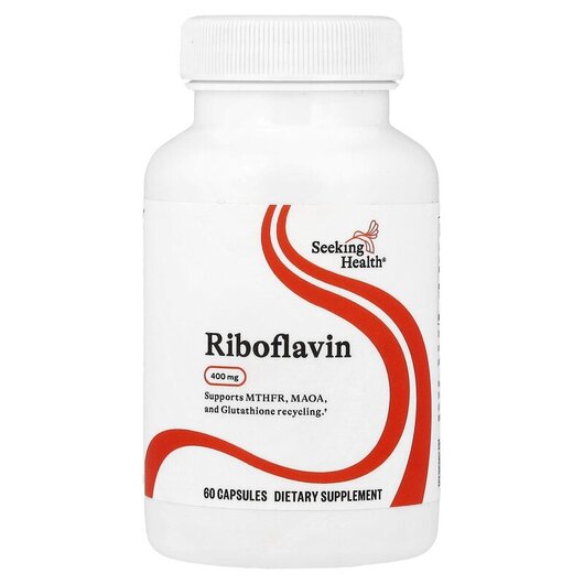 Основне фото товару Seeking Health, Riboflavin 400 mg, Вітамін В2 Рибофлавін, 60 капс