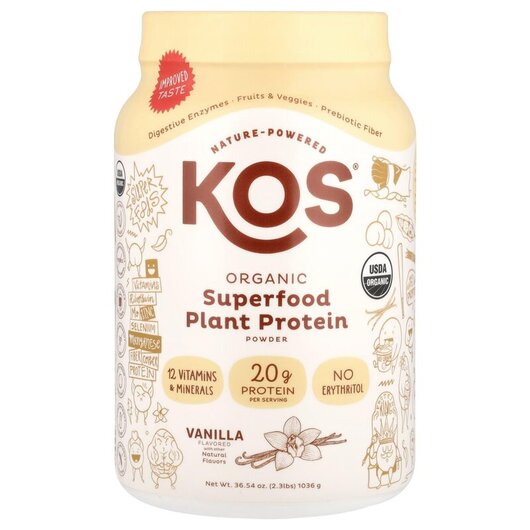 Основное фото товара KOS, Органический Протеин, Organic Plant Protein Vanilla 2, 1110 