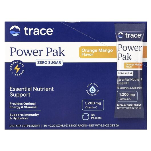 Основное фото товара Trace, Электролиты, PowerPak Orange Mango, 30 шт