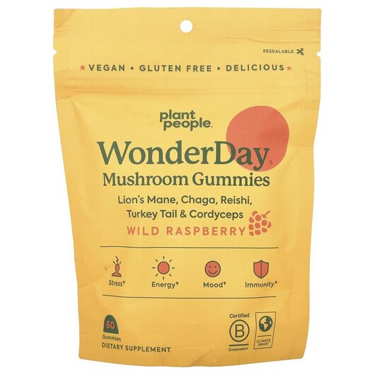 Основное фото товара Грибы, WonderDay Mushroom Gummies Wild Raspberry, 60 таблеток