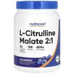 Фото товару L-Citrulline Malate 2:1 Blue Raspberry Фото товару Nutricost, L-Citrulline Malate 2:1 Blue Raspberry, L-Цитрулін, 60