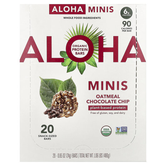 Основное фото товара Organic Protein Mini Bars Oatmeal Chocolate Chip Основное фото товара Organic Protein Mini Bars Oatmeal Chocolate, Протеиновые батончик