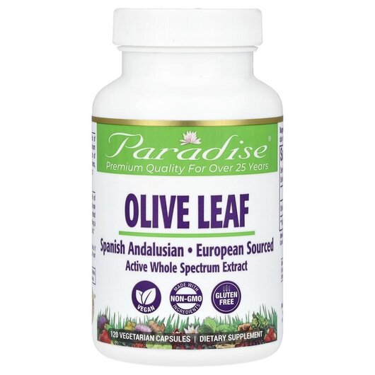 Основное фото товара Paradise Herbs, Olive Leaf, Olive Leaf 120 Vegetarian, 120 капсул