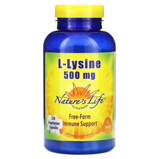 Основное фото товара Natures Life, L-Лизин, L-Lysine 500 mg, 250 капсул