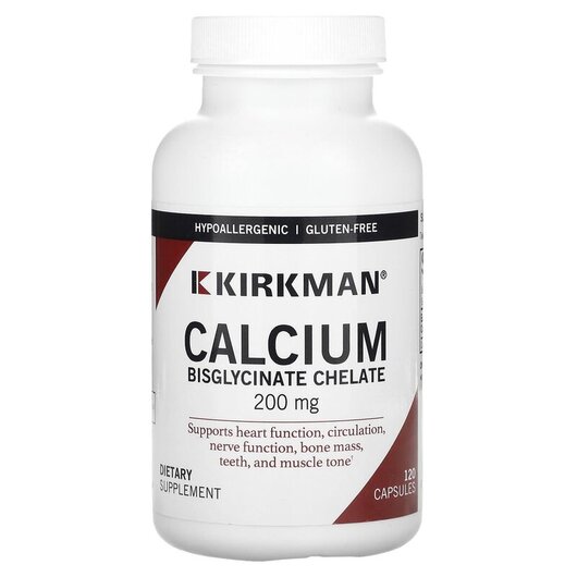Основное фото товара Кальций, Calcium 200 mg w/o Vitamin D Hypoallergenic, 120 капсул
