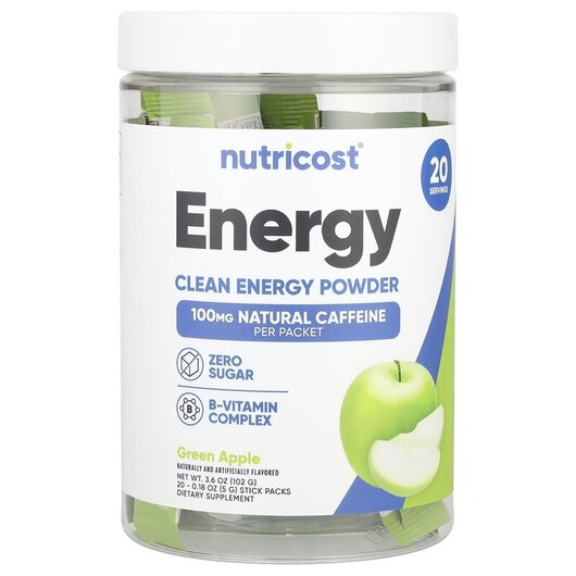 Основное фото товара Энергетический напиток, Energy Clean Energy Powder Green Apple, 2