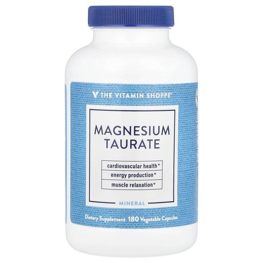 Основне фото товару Magnesium Taurate Основне фото товару TheVitaminShoppe, Magnesium Taurate, Магній Таурат, 180 капсул