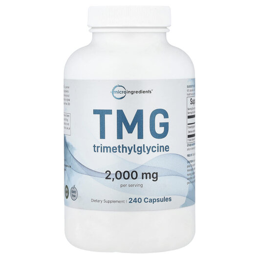 Основне фото товару TMG, 500 mg Основне фото товару Micro Ingredients, TMG, 500 mg, Триметилгліцин, 240 капсул