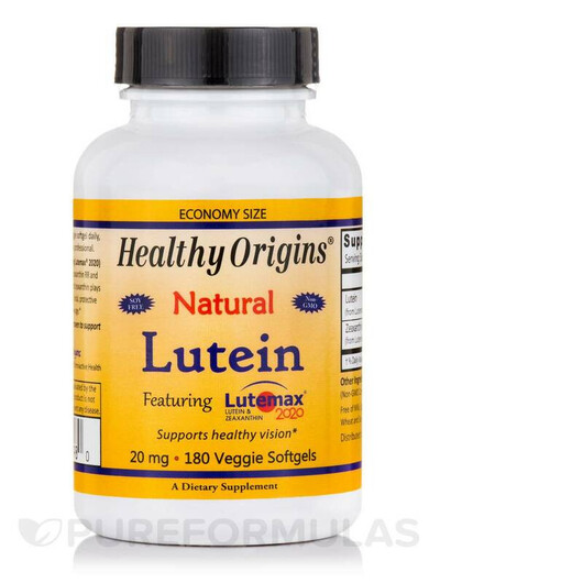 Основное фото товара Лютеин, Lutein 20 mg featuring Lutemax 2020, 180 капсул