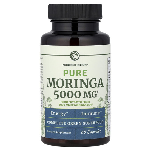 Основное фото товара Nobi Nutrition, Моринга, Pure Moringa 5000 mg, 60 капсул