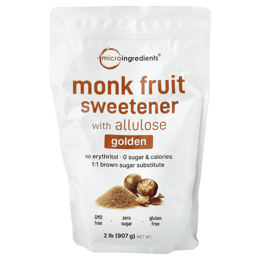Основне фото товару Monk Fruit Sweetener With Allulose Golden Основне фото товару Monk Fruit Sweetener With Allulose Golden, Натуральний підсолоджу