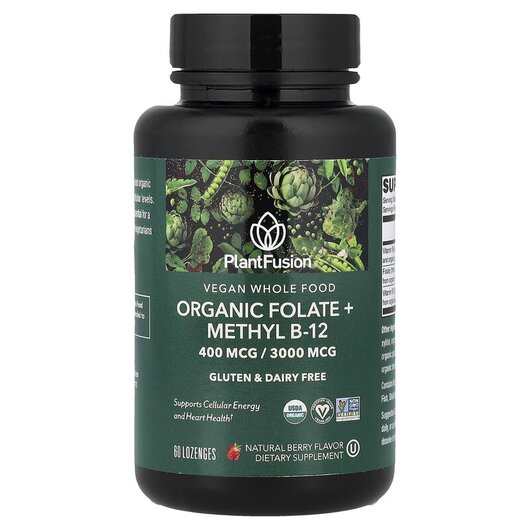 Основне фото товару Vegan Whole Food Organic Folate + Methyl B12 Berry Основне фото товару Vegan Whole Food Organic Folate + Methyl, Вітамін B12 Кобаламін,