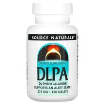DLPA 375 mg L-Фенилаланин Source Naturals 120 таблеток DLPA 375 mg L-Фенилаланин Source Naturals 120 таблеток